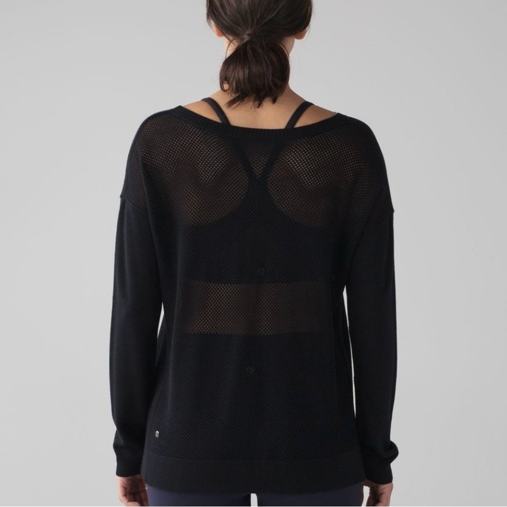 Lululemon Well Being Knit Mesh Back Sweater size 6